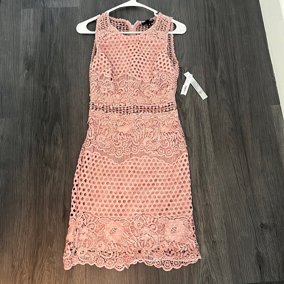 Pink lace Aqua midi dress - Picture 1 of 5